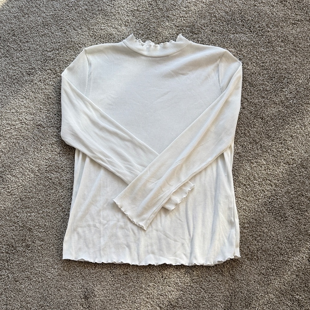 Boohoo Cream Long Sleeve Blouse